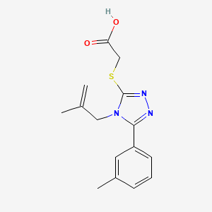 molecular formula C15H17N3O2S B5723091 {[5-(3-methylphenyl)-4-(2-methyl-2-propen-1-yl)-4H-1,2,4-triazol-3-yl]thio}acetic acid 