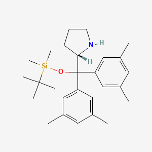 molecular formula C27H41NOSi B572310 [bis(3,5-dimethylphenyl)-[(2S)-pyrrolidin-2-yl]methoxy]-tert-butyl-dimethylsilane CAS No. 1259027-78-5