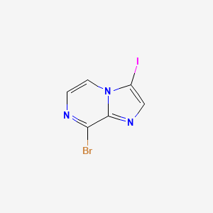 molecular formula C6H3BrIN3 B572311 8-Bromo-3-iodoimidazo[1,2-a]pyrazine CAS No. 1245644-46-5