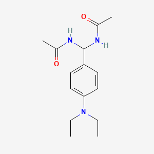 molecular formula C15H23N3O2 B5723117 N,N'-{[4-(diethylamino)phenyl]methylene}diacetamide 