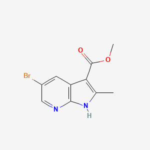 molecular formula C10H9BrN2O2 B572317 methyl 5-bromo-2-methyl-1H-pyrrolo[2,3-b]pyridine-3-carboxylate CAS No. 1228551-75-4
