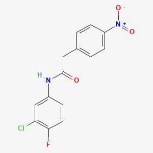 N-(3-chloro-4-fluorophenyl)-2-(4-nitrophenyl)acetamide