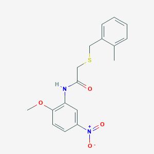 molecular formula C17H18N2O4S B5723232 N-(2-methoxy-5-nitrophenyl)-2-[(2-methylbenzyl)thio]acetamide 