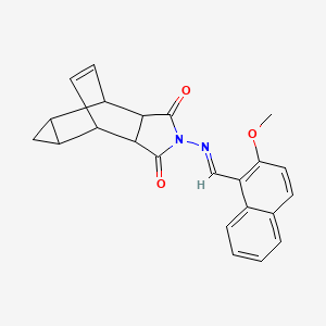 2-{[(E)-(2-methoxynaphthalen-1-yl)methylidene]amino}hexahydro-4,6-ethenocyclopropa[f]isoindole-1,3(2H,3aH)-dione