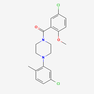 molecular formula C19H20Cl2N2O2 B5723269 1-(5-chloro-2-methoxybenzoyl)-4-(5-chloro-2-methylphenyl)piperazine 
