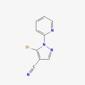 molecular formula C9H5BrN4 B572328 5-Bromo-1-(pyridin-2-YL)-1H-pyrazole-4-carbonitrile CAS No. 1269290-97-2