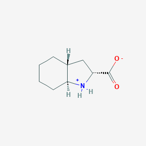 molecular formula C9H15NO2 B057233 (2R,3Ar,7aS)-2,3,3a,4,5,6,7,7a-octahydro-1H-indol-1-ium-2-carboxylate CAS No. 145438-95-5