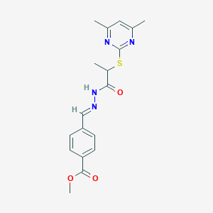 methyl 4-[(E)-(2-{2-[(4,6-dimethylpyrimidin-2-yl)sulfanyl]propanoyl}hydrazinylidene)methyl]benzoate