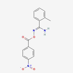 molecular formula C15H13N3O4 B5723309 2-methyl-N'-[(4-nitrobenzoyl)oxy]benzenecarboximidamide 