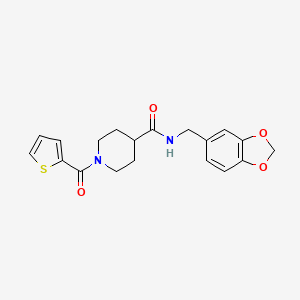 molecular formula C19H20N2O4S B5723312 N-(1,3-benzodioxol-5-ylmethyl)-1-(2-thienylcarbonyl)-4-piperidinecarboxamide 