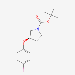 molecular formula C15H20FNO3 B572333 (R)-N-Boc-3-(4-fluorophenoxy)pyrrolidine CAS No. 1314419-66-3