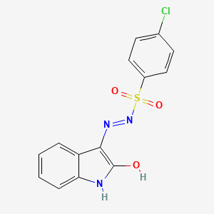 molecular formula C14H10ClN3O3S B5723349 4-chloro-N'-(2-oxo-1,2-dihydro-3H-indol-3-ylidene)benzenesulfonohydrazide 