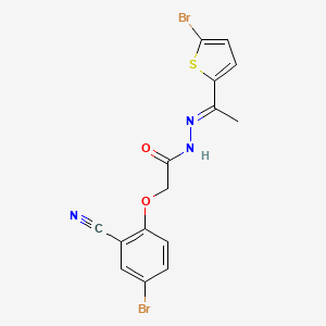 molecular formula C15H11Br2N3O2S B5723352 2-(4-bromo-2-cyanophenoxy)-N'-[1-(5-bromo-2-thienyl)ethylidene]acetohydrazide 