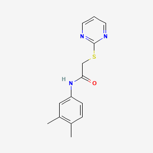 molecular formula C14H15N3OS B5723365 N-(3,4-dimethylphenyl)-2-(2-pyrimidinylthio)acetamide 
