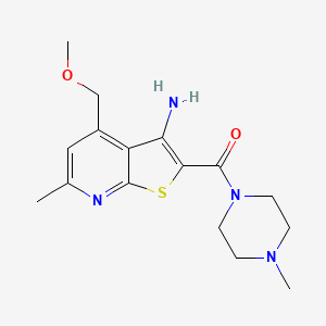 4-(methoxymethyl)-6-methyl-2-[(4-methyl-1-piperazinyl)carbonyl]thieno[2,3-b]pyridin-3-amine