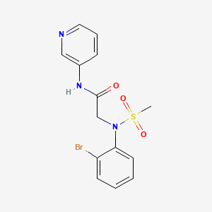molecular formula C14H14BrN3O3S B5723389 N~2~-(2-bromophenyl)-N~2~-(methylsulfonyl)-N~1~-3-pyridinylglycinamide 