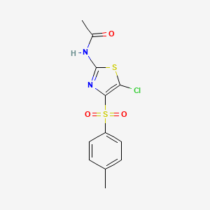 molecular formula C12H11ClN2O3S2 B5723425 N-{5-chloro-4-[(4-methylphenyl)sulfonyl]-1,3-thiazol-2-yl}acetamide 