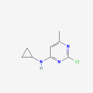 molecular formula C8H10ClN3 B572344 2-氯-N-环丙基-6-甲基嘧啶-4-胺 CAS No. 1250038-98-2
