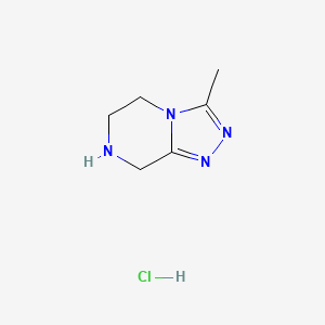 molecular formula C6H11ClN4 B572345 3-Methyl-5,6,7,8-tetrahydro[1,2,4]triazolo[4,3-a]pyrazine hydrochloride CAS No. 1260826-85-4