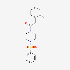 molecular formula C19H22N2O3S B5723460 1-[(2-methylphenyl)acetyl]-4-(phenylsulfonyl)piperazine 