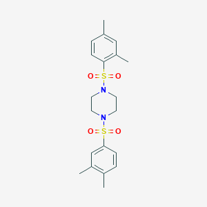 molecular formula C20H26N2O4S2 B5723494 1-[(2,4-dimethylphenyl)sulfonyl]-4-[(3,4-dimethylphenyl)sulfonyl]piperazine 