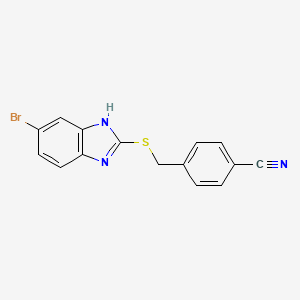 molecular formula C15H10BrN3S B5723505 4-{[(6-bromo-1H-benzimidazol-2-yl)thio]methyl}benzonitrile 