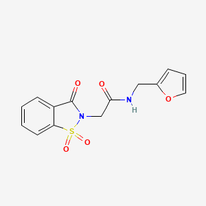 molecular formula C14H12N2O5S B5723511 2-(1,1-dioxido-3-oxo-1,2-benzisothiazol-2(3H)-yl)-N-(2-furylmethyl)acetamide 