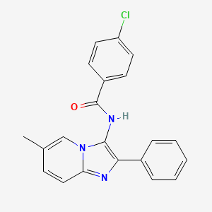 molecular formula C21H16ClN3O B5723540 4-chloro-N-(6-methyl-2-phenylimidazo[1,2-a]pyridin-3-yl)benzamide 