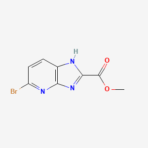 molecular formula C8H6BrN3O2 B572355 methyl 5-bromo-1H-imidazo[4,5-b]pyridine-2-carboxylate CAS No. 1257852-22-4
