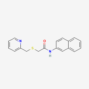 molecular formula C18H16N2OS B5723556 N-2-naphthyl-2-[(2-pyridinylmethyl)thio]acetamide 