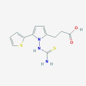 molecular formula C12H13N3O2S2 B5723571 3-[1-[(aminocarbonothioyl)amino]-5-(2-thienyl)-1H-pyrrol-2-yl]propanoic acid 