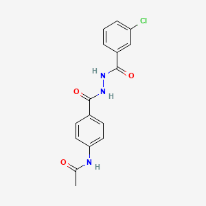 molecular formula C16H14ClN3O3 B5723588 N-(4-{[2-(3-chlorobenzoyl)hydrazino]carbonyl}phenyl)acetamide 