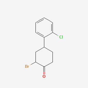 B572363 2-Bromo-4-(2-chlorophenyl)cyclohexan-1-one CAS No. 1247885-44-4