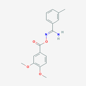 molecular formula C17H18N2O4 B5723717 N'-[(3,4-dimethoxybenzoyl)oxy]-3-methylbenzenecarboximidamide 