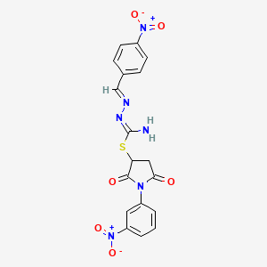 molecular formula C18H14N6O6S B5723754 1-(3-nitrophenyl)-2,5-dioxo-3-pyrrolidinyl 2-(4-nitrobenzylidene)hydrazinecarbimidothioate 