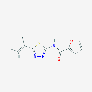 molecular formula C11H11N3O2S B5723757 N-[5-(1-methyl-1-propen-1-yl)-1,3,4-thiadiazol-2-yl]-2-furamide 