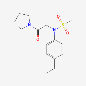 molecular formula C15H22N2O3S B5723796 N-(4-ethylphenyl)-N-[2-oxo-2-(1-pyrrolidinyl)ethyl]methanesulfonamide 