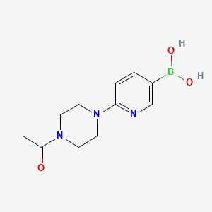 molecular formula C11H16BN3O3 B572380 (6-(4-乙酰基哌嗪-1-基)吡啶-3-基)硼酸 CAS No. 1236360-37-4
