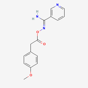 N'-{[2-(4-methoxyphenyl)acetyl]oxy}-3-pyridinecarboximidamide