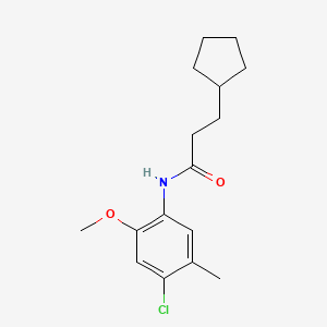 molecular formula C16H22ClNO2 B5723815 N-(4-chloro-2-methoxy-5-methylphenyl)-3-cyclopentylpropanamide 