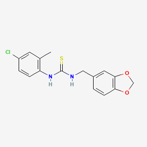 molecular formula C16H15ClN2O2S B5723823 N-(1,3-benzodioxol-5-ylmethyl)-N'-(4-chloro-2-methylphenyl)thiourea 