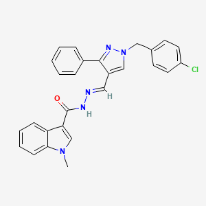 molecular formula C27H22ClN5O B5723842 N'-{[1-(4-chlorobenzyl)-3-phenyl-1H-pyrazol-4-yl]methylene}-1-methyl-1H-indole-3-carbohydrazide 