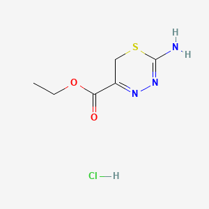 molecular formula C6H10ClN3O2S B572386 2-Amino-6H-[1,3,4]thiadiazine-5-carboxylic acid ethyl ester hydrochloride CAS No. 1332495-34-7
