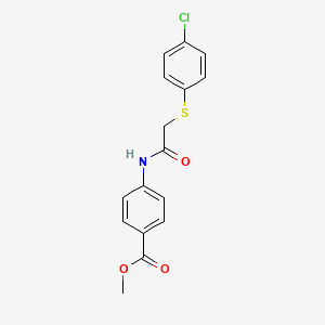 molecular formula C16H14ClNO3S B5723865 methyl 4-({[(4-chlorophenyl)thio]acetyl}amino)benzoate 