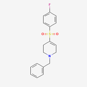 molecular formula C18H18FNO2S B572389 1-Benzyl-4-(4-fluorophenylsulfonyl)-1,2,3,6-tetrahydropyridine CAS No. 1251033-73-4