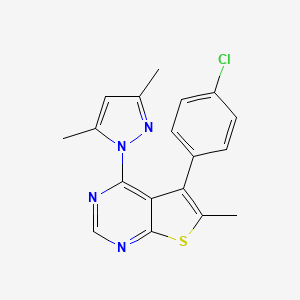 5-(4-chlorophenyl)-4-(3,5-dimethyl-1H-pyrazol-1-yl)-6-methylthieno[2,3-d]pyrimidine