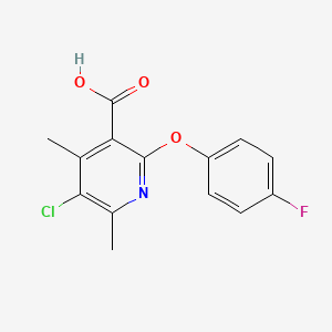 molecular formula C14H11ClFNO3 B5723899 5-chloro-2-(4-fluorophenoxy)-4,6-dimethylnicotinic acid 