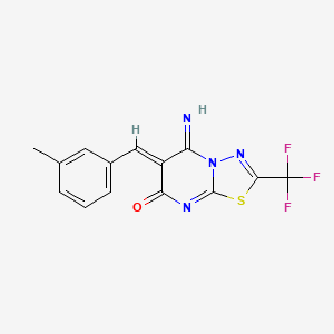 5-imino-6-(3-methylbenzylidene)-2-(trifluoromethyl)-5,6-dihydro-7H-[1,3,4]thiadiazolo[3,2-a]pyrimidin-7-one