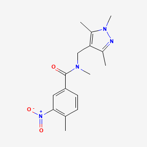 molecular formula C16H20N4O3 B5723927 N,4-dimethyl-3-nitro-N-[(1,3,5-trimethyl-1H-pyrazol-4-yl)methyl]benzamide 