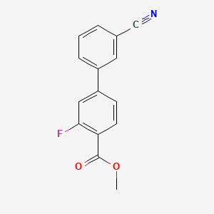 molecular formula C15H10FNO2 B572395 Methyl 4-(3-cyanophenyl)-2-fluorobenzoate CAS No. 1365272-67-8